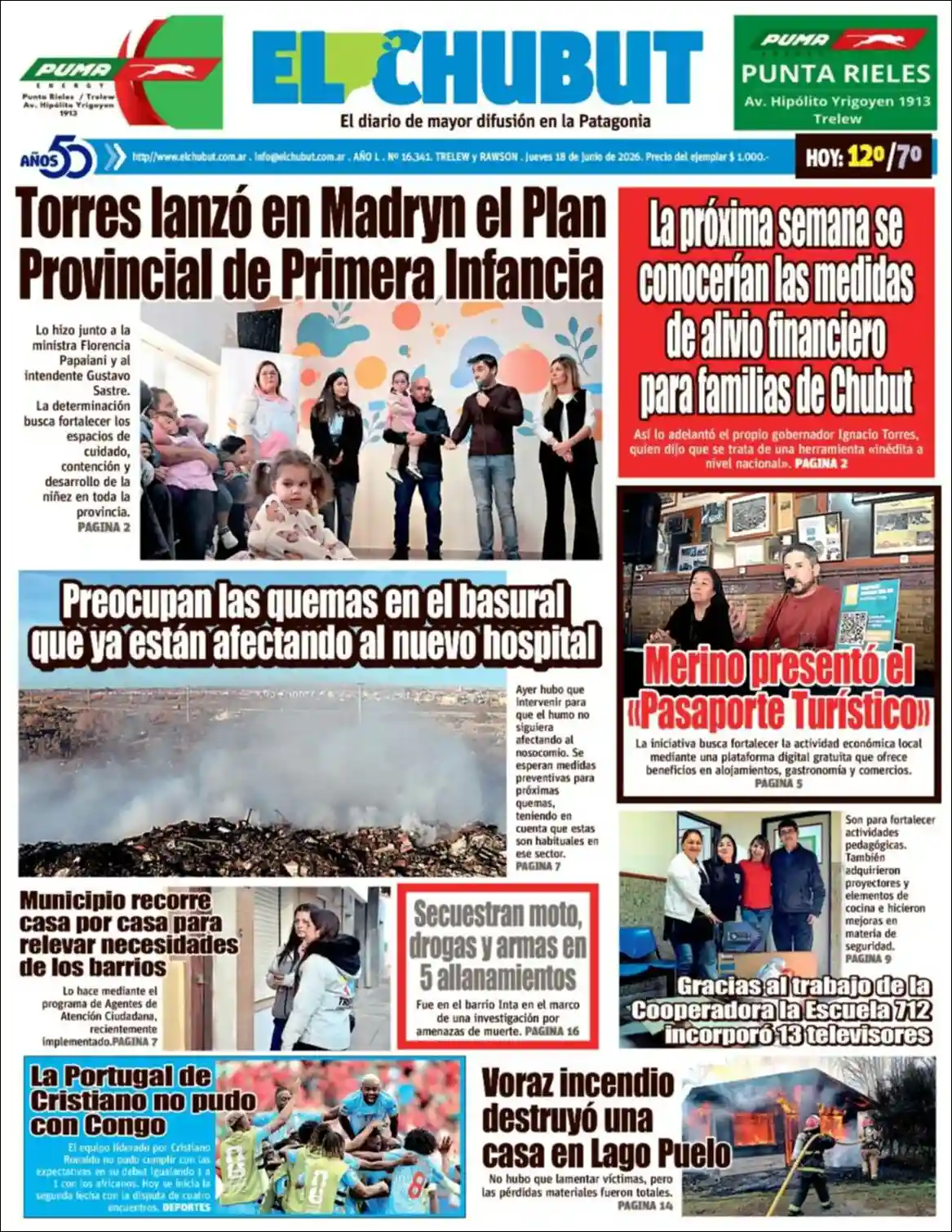 Evolucion Streaming | SOMOS INFO - Tapa del diario El Chubut