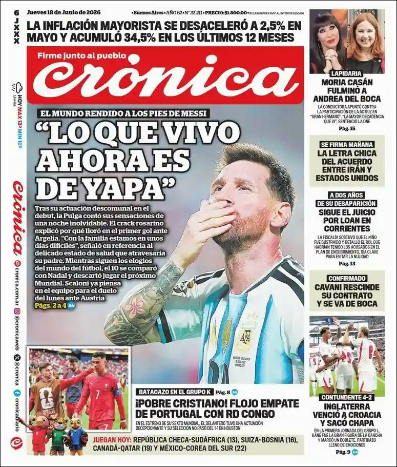 Evolucion Streaming | SOMOS INFO - Tapa del diario Crónica